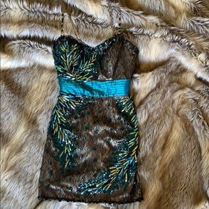 Jianini Couture Black Lace Beaded Dress 00